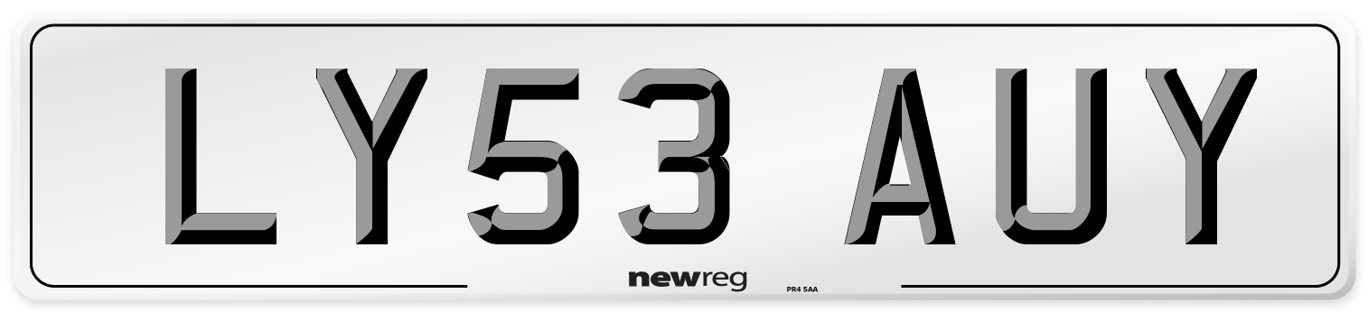 LY53 AUY Number Plate from New Reg